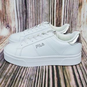 Fila - White Platform Lace Up Sneakers